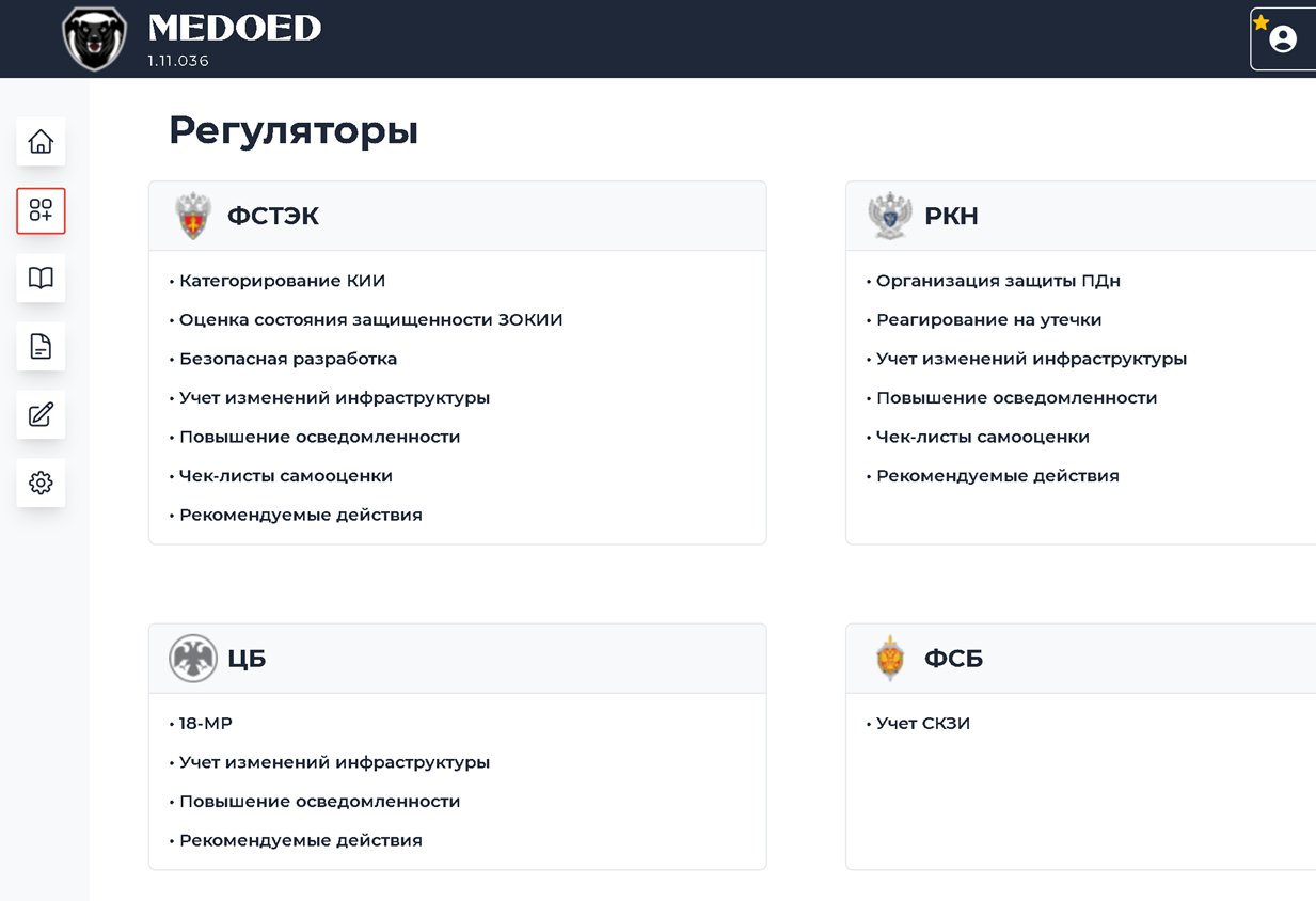 медоед регуляторы иб