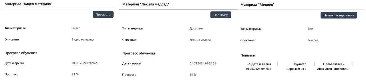 Повышение осведомленности в MEDOED — интерфейс модуля